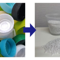 ペットボトルキャップを樹脂ペレットへ成形