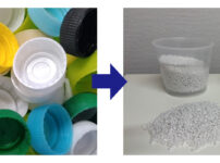 ペットボトルキャップを樹脂ペレットへ成形